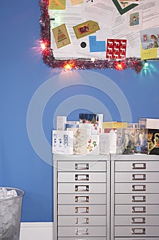 Christmas decorations in office