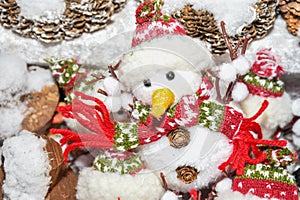 Christmas decorations and ornaments on the market in Vienna. For sale on Christmas fair in Europe