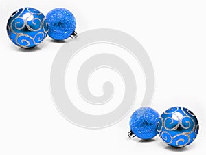 Christmas decorations ornaments shimmering blue and silver balls holidays Xmas background