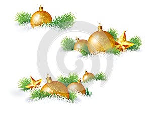 Christmas decorations and pine branches