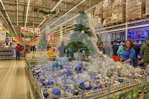Christmas decorations on sale at the store