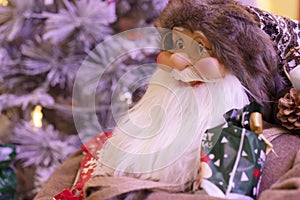 Christmas decorations, Santa Claus is holding gift boxes