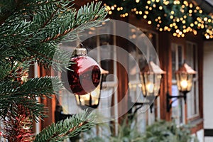 Christmas decorations on the street of Nuremberg (Bavaria)