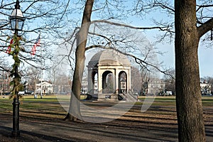 Christmas decorations throughout Salem\'s green space