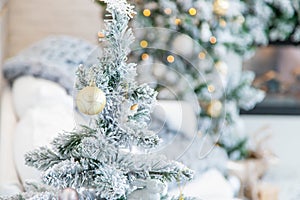 Christmas decorations on the tree. Selective focus