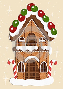 Christmas Decorative Frosted Holiday Gingerbread House