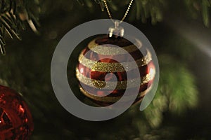 Christmas decs on the tree