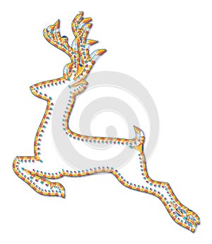 Christmas deer line-art style icon