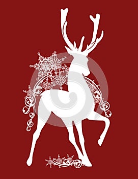 Christmas deer and snow vector design