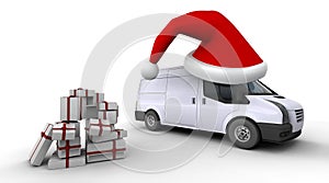 Christmas delivery van