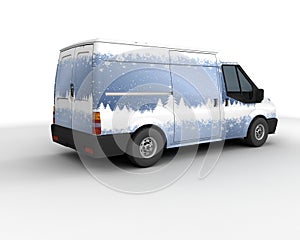 Christmas delivery van