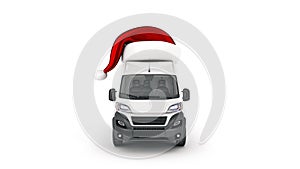 Christmas delivery van. 3d rendering