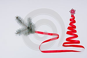 Christmas design with abstract Christmas tree, represented on white background
