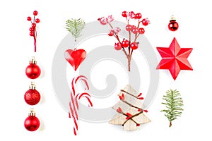 Christmas design elements. Composition of Xmas tree