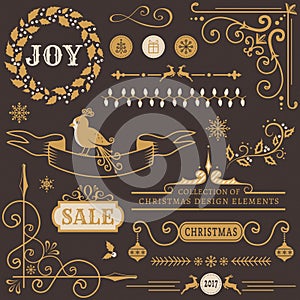 Christmas design elements. Vector set.