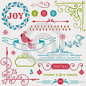 Christmas design elements. Vector set.