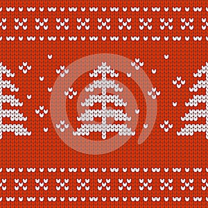 Christmas Design jersey textur with pine treese photo