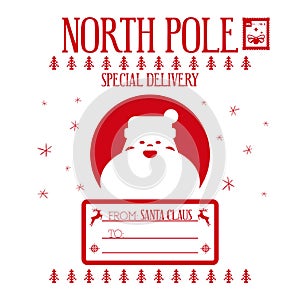 Christmas design for a personalized gift bag from Santa Claus - North pole express