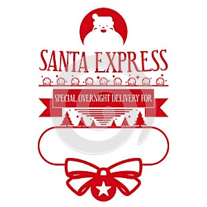 Christmas design for a personalized gift bag from Santa Claus. Santa Express. Special overnight delivery for.