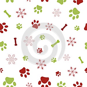 Christmas design seamless paw prints pattern 2