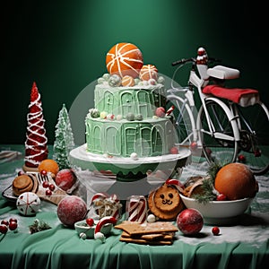 Christmas desserts,raditional Christmas Beautifully cake