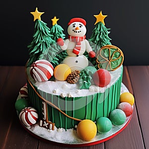 Christmas desserts,raditional Christmas Beautifully cake decorated