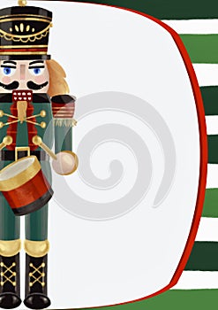 Christmas digital frame with nutcracker drummer  soldier
