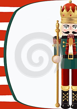 Christmas digital frame with nutcracker soldier