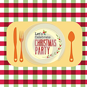 Christmas Dinner party Invitation card design