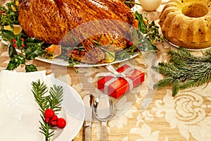 Christmas dinner table