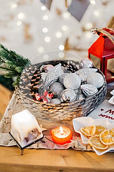 Christmas dinner table with christmas mood.