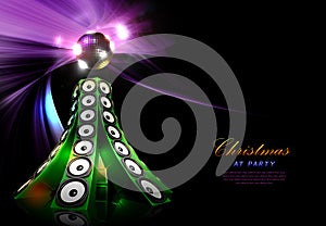 Christmas disco party poster template