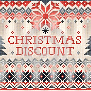 Christmas discount: Scandinavian or russian style knitted embroidery pattern