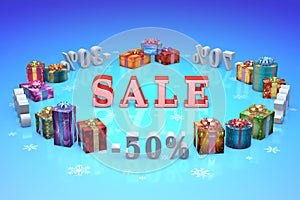 Christmas discounts (dumping,%, percentages, purchase, sale)