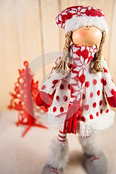 Christmas doll waiting for Santa