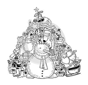 Christmas doodle. illustration