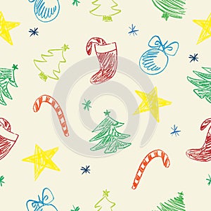 Christmas doodles pattern
