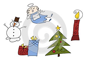 Christmas doodles set