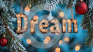 Christmas Dream concept creative horizontal art poster.