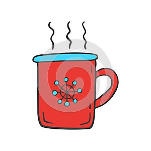 Christmas drink mug. New Year illustration