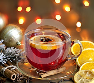 Christmas drink punch and spices