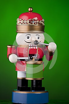 Christmas Drummer Isolated On Green