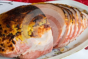 Christmas or easter ham traditional swedish dish for the holiday