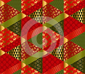 Christmas elegant patchwork with simple patterns
