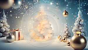 Christmas element background in a gleaming golden enchanted night stimulates both luxury and holiday cheer.Generative AI