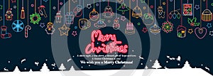 Christmas element neon light hang banner