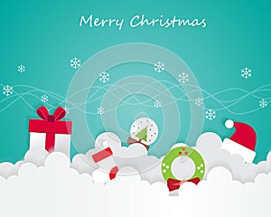 Christmas Element On Sky and Greeting Card Background Illustration