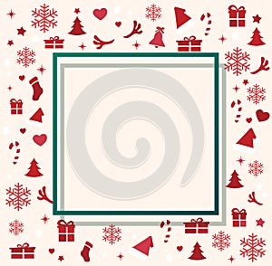 Christmas elements with space pattern background vector illustration