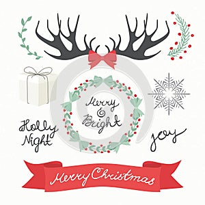 Christmas Elements and Symbols. Vectors illustration