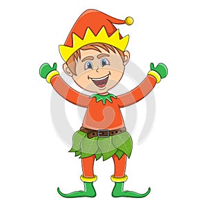 Christmas elf cartoon